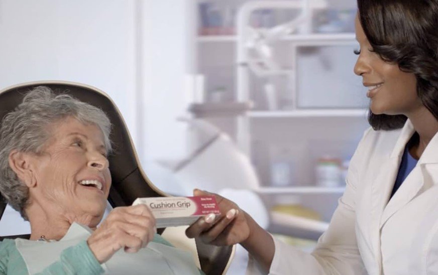 cushion grip for dentures